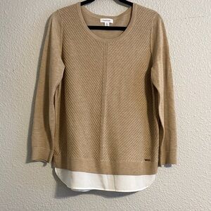 Calvin Klein Women's Beige Crew Neck Sweater